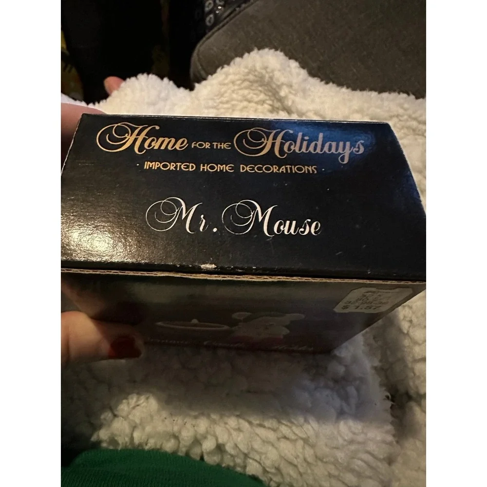 Vintage Home For Holidays Ceramic Mr Mouse Candle‎ Holder Kmart Christmas Decor